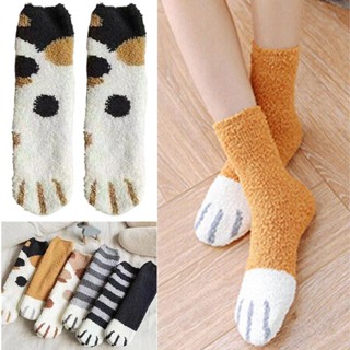 New Cat Claw Ladies Winter Warm Soft Fluffy Sock Lounge Slipper Thick Floor Sock