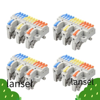 Lansel บล็อกเทอร์มินัล 3 in 12 Out ราง DIN 28-12AWG DIY 600 โวลต์ 4 ชิ้น