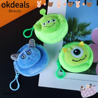 OKDEALS กระเป๋าถือ กระเป๋าสตางค์ ใส่หูฟัง กุญแจ ทรงกลม ตาโต จี้ห้อย