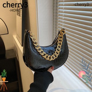 Cherry3 Hobo กระเป๋าสะพายไหล่ หนัง PU ทรงคลัทช์ ขนาดใหญ่ จุของได้เยอะ สีพื้น แฟชั่นเรโทร สําหรับสตรี