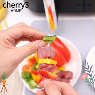 Cherry3 เข็มสเตนเลส 304 แนวตั้ง ปลอดภัย ไม่เคลือบผิว สําหรับย่างบาร์บีคิว 10 ชิ้น