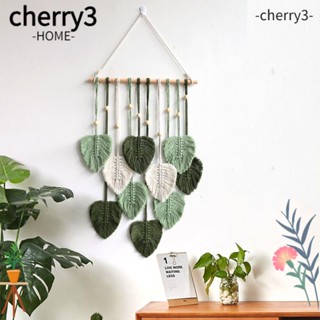 Cherry3 พรมผ้าฝ้าย รูปใบไม้ สไตล์โบฮีเมียน สําหรับแขวนตกแต่งผนังบ้าน งานแต่งงาน