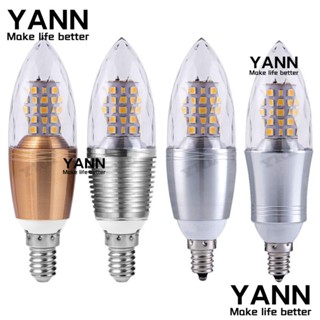 Yann1 หลอดไฟ Led E14 หัวเทียน ประหยัดพลังงาน คุณภาพสูง E14 สีขาว สําหรับตกแต่งบ้าน