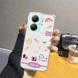 ใหม่ เคสโทรศัพท์มือถือ ซิลิโคนนิ่ม ใส บางมาก กันกระแทก ลายการ์ตูนกระต่ายน่ารัก สําหรับ VIVOY27 VIVO Y27 Y36 Y78 5G 2023