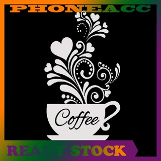 Phoneacc สติกเกอร์ ลายถ้วยกาแฟ ลอกออกได้ สําหรับติดตกแต่งผนังบ้าน ห้องครัว DIY