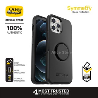 Otterbox เคสโทรศัพท์มือถือ พร้อมป็อบอัพ สีดํา สําหรับ iPhone 12 Pro Max 12 Mini