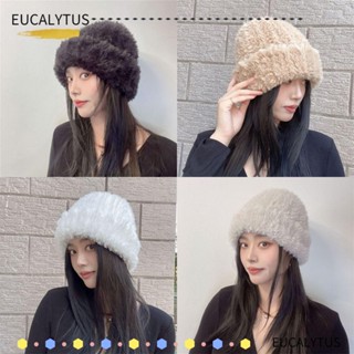 Eutus Beanies หมวกสาวฤดูหนาวหมวกตุ๊กตานุ่ม