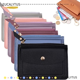 Eutus กระเป๋าใส่บัตรเครดิต ใส่เหรียญ หนัง PU ใบสั้น สีพื้น เรียบง่าย สําหรับผู้หญิง