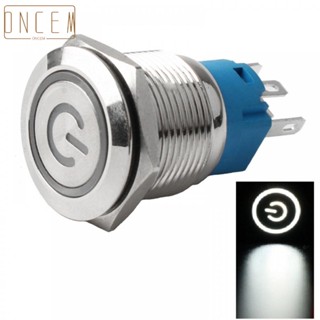 【ONCEMOREAGAIN】Metal Push Button 12-24V 4A For Outdoor LED Replacement Silver Contacts