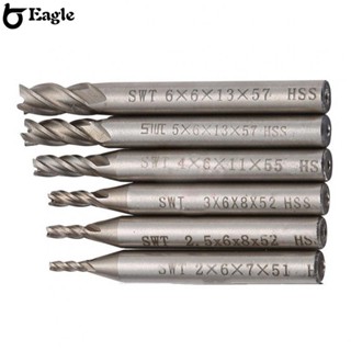 ⭐จัดส่ง 24 ชั่วโมง⭐End Mill Heavy duty ชุดอะไหล่ขลุ่ย CNC ก้านตรง 4 แฉก 6 ชิ้น