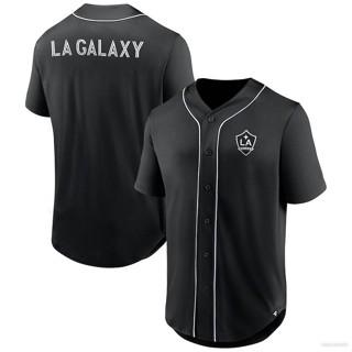 Ani MLS LA Galaxy Jersey Button Down เสื้อคาร์ดิแกนเบสบอล เสื้อยืด เสื้อกีฬา เสื้อท็อป พลัสไซซ์ Cin