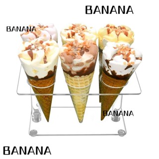 Banana1 ที่วางกรวยไอศกรีม อะคริลิค ทรงสี่เหลี่ยมผืนผ้า 6 หลุม สําหรับตกแต่งโต๊ะซูชิ คริสต์มาส วันขอบคุณพระเจ้า ร้านอาหาร 2 แพ็ก