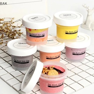 Bak ถ้วยพลาสติกใส่ขนมหวาน พร้อมช้อนมูส ทรงกลม ขนาดเล็ก 100 มล. 5 ชิ้น