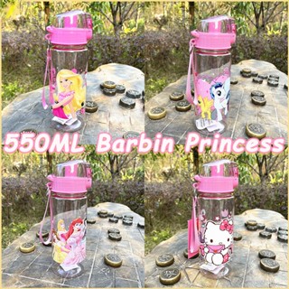 [LBE] ฤดูร้อนการ์ตูน Hello Kitty กาต้มน้ำเด็ก 550ml Creative Leakproof Sports Kettle/girls Portable Barbie Princess Straight Drink Cup