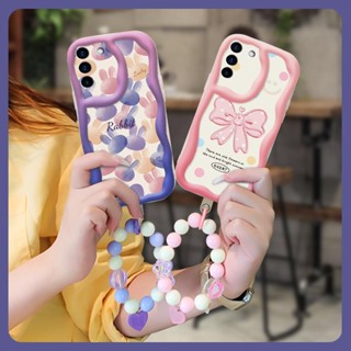 texture For Girls Phone Case For Samsung Galaxy S22 luxurious Pendants lovely flower youth romantic Soft Pendants originality