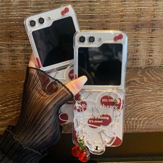 เคสโทรศัพท์มือถือ PC แบบแข็ง กันกระแทก ลายเชอร์รี่ สําหรับ Samsung galaxy z Flip 5 galaxy z flip4 flip3 flip2 flip1