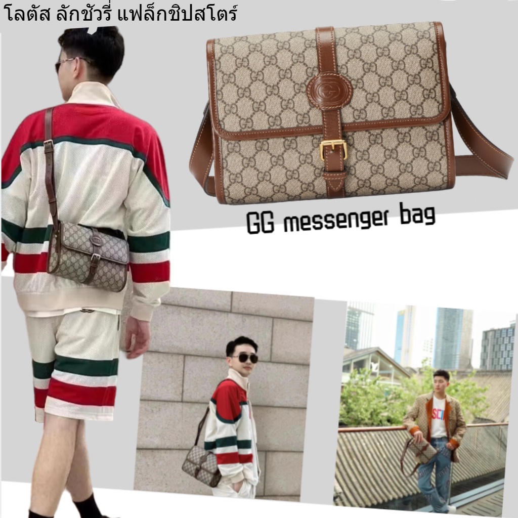 กุชชี่ Gucci ประสานการพิมพ์ G คู่ GG กระเป๋าสะพายข้าง/ผู้ชาย/กระเป๋าสะพายไหล่