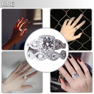 Women Shiny Full Diamond Ring Cubic Zirconia Rings for Engagement Wedding Ring