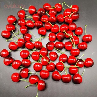 #ROYALLADY#Fake Cherry โมเดลผลไม้โฟมประดิษฐ์ ขนาด 6 ซม.*2.5 ซม. สําหรับตกแต่ง 30 ชิ้น