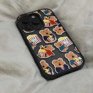 เคสโทรศัพท์มือถือแบบนิ่ม ใส ลายหมีพลับ เรียบง่าย สําหรับ iPhone 14promax 12 xr QYJS 13pro 11 12 xs 8plus 13promax 11 14 xr 12pro