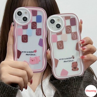 เคสโทรศัพท์มือถือ ทรงสี่เหลี่ยม ลายหมีน่ารัก สําหรับ VIVO V27E V25E V23E V21E V20 V17 V15 V9 Youth V5S S1 Pro