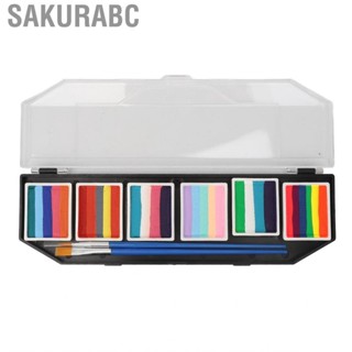 Sakurabc Face Body Paint Kit Fast Dry Bright Colors 6 Types Safe Palette Water Based 60g for Cosplay Party