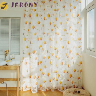 Jeromy ผ้าม่านโปร่งแสง ลายดอกเดซี่ ขนาด 100x200 ซม. สไตล์โรแมนติก สําหรับตกแต่งห้องนั่งเล่น