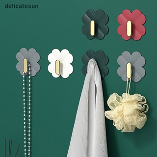 Delicatesun 4 ชิ้น สี่ใบโคลเวอร์ ตะขอ ไม่ต้องเจาะ แข็งแรง เหนียว ห้องน้ํา ตะขอไฟ ครัวเรือน ผนัง ฟรี ที่เก็บกุญแจ ตะขอดี