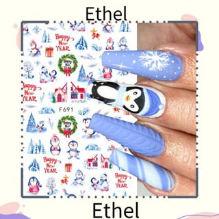 Ethel1 สติกเกอร์ตกแต่งเล็บ ลายซานตาคลอส คริสต์มาส