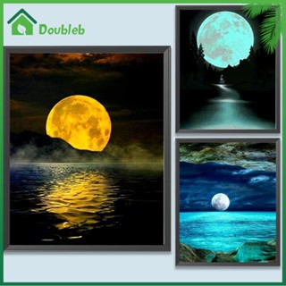 【Doub X ✮】ภาพวาดสีน้ํามัน ตามตัวเลข รูปดวงจันทร์ สําหรับตกแต่งผนังบ้าน DIY ✮