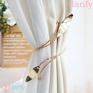 Lanfy หัวเข็มขัดรัดผ้าม่าน รูปใบไม้ ไม่เป็นสนิม ใช้งานง่าย