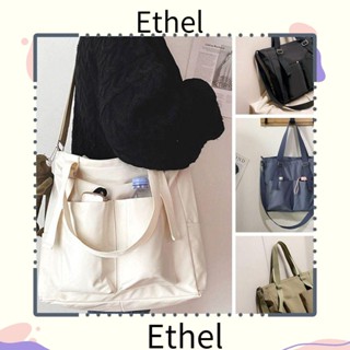 Ethel1 กระเป๋าผ้าแคนวาส ลําลอง ความจุขนาดใหญ่ สําหรับนักเรียน