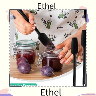 Ethel1 ไม้พายยางซิลิโคน ทนความร้อน ทําความสะอาดง่าย ด้ามจับยาว สเตนเลส 4 ชิ้น