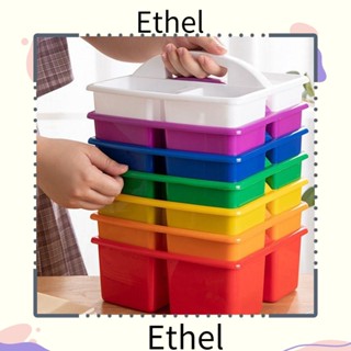 Ethel1 กล่องแคดดี้ ตะกร้าเก็บเครื่องเขียน แบบมือถือ ที่เก็บแปรง โต๊ะ จัดระเบียบ