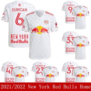 เสื้อกีฬาแขนสั้น ลายทีมชาติฟุตบอล New York Red Bulls Away 2021-2022 ชุดเยือน สําหรับผู้ชาย และผู้หญิง