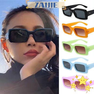 Zaijie24 แว่นตากันแดด UV400 ทรงสี่เหลี่ยมผืนผ้า สีแคนดี้ ยอดนิยม