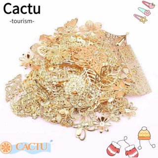 Cactu กิ๊บติดผมโลหะ รูปดอกไม้ ผีเสื้อ ใบไม้ 50 กรัม DIY