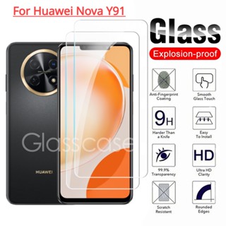 ฟิล์มกระจกนิรภัยกันรอยหน้าจอ 9H สําหรับ Huawei Nova Y91 Y90 Y70 Plus NovaY91 NovaY90 4G 2023 1-2 ชิ้น