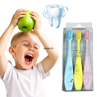 3 ชิ้น/เซ็ตขนแปรงนุ่มเด็กแปรงสีฟันเด็ก 0-3 ปีเด็กทารกหญิงแปรงสีฟันเด็กทันตกรรม Oral Care สีฟ้า + สีเหลือง + สีชมพู mimay