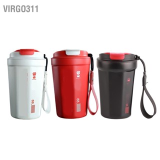  Virgo311 แก้วกาแฟหุ้มฉนวน 390 มล. เก็บความร้อนเย็นแบบพกพาสแตนเลสแก้วตั้งแคมป์สำหรับโรงเรียนที่บ้านสำนักงานกลางแจ้ง