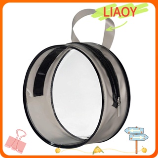 Liaoy กระเป๋าเครื่องสําอาง PVC ใส ทรงกลม มีซิป อเนกประสงค์ 2 ชิ้น