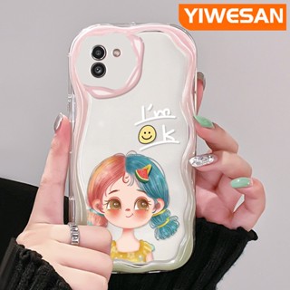 ใหม่ เคสโทรศัพท์มือถือแบบนิ่ม ใส กันกระแทก ลายการ์ตูนเด็กผู้หญิงน่ารัก สีครีม สําหรับ Samsung A03 Core A03s A02 M02 A02s M02s F02s