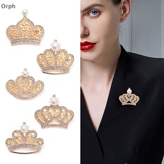 Orph เข็มกลัด รูปมงกุฎ ประดับเพชรเทียม สีทอง และสีเงิน เครื่องประดับ สําหรับผู้หญิง