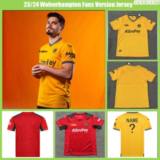 เสื้อกีฬาแขนสั้น ลายทีม Wolverhampton Fans Version Jersey 2023/24