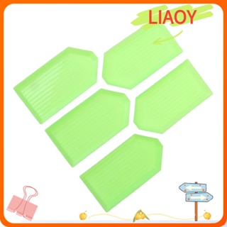 Liaoy ถาดปักครอสติชคริสตัล ทรงสี่เหลี่ยม สีเขียว 5 ชิ้น