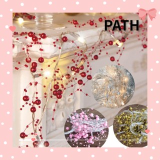 Path โคมไฟ LED เรืองแสง กันน้ํา ลายคริสต์มาส ประดับลูกปัดเบอร์รี่ สําหรับตกแต่งบ้าน ปาร์ตี้