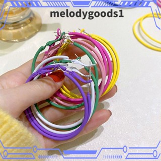 Melodygoods1 ต่างหูห่วง ทรงกลม ขนาดใหญ่ สไตล์เกาหลี สําหรับผู้หญิง