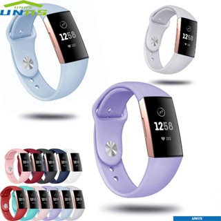 Uniis สายนาฬิกาข้อมือ ซิลิโคนนิ่ม สีสันสดใส สําหรับ Fitbit Charge 3