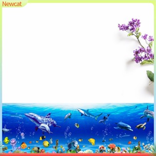 {Newcat} สติกเกอร์ติดผนัง ลายสัตว์ทะเล ทนต่อการเสียดสี สําหรับตกแต่ง