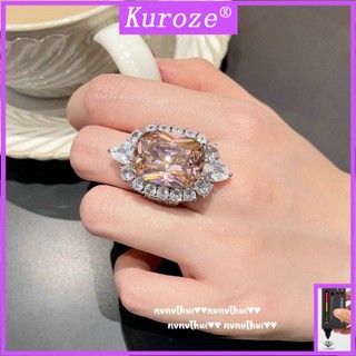 Kuroze สร้อยคอ ต่างหู จี้เพชร คริสตัล สีชมพู หรูหรา เข้ากับทุกการแต่งกาย